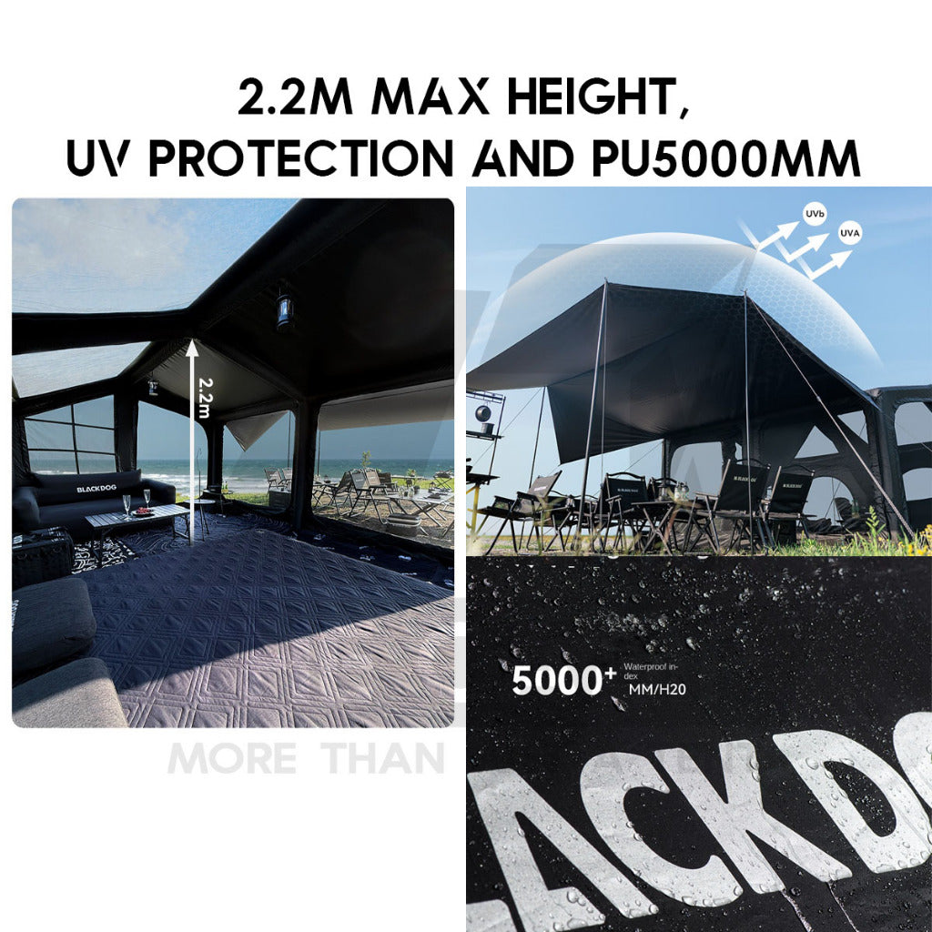 Blackdog Air Tent 500 x 400cm Large Inflatable PVC Air Pillar Outdoor Camping Black KunPeng Khemah Angin CBD2550WS012