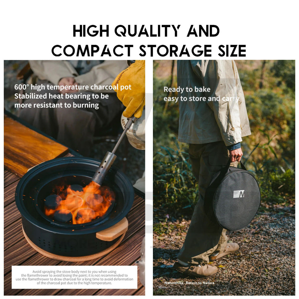 Naturehike Round Charcoal BBQ Grill Pan Fire Pit Stove Outdoor Camping Barbecue Firepit CNK2550CF010