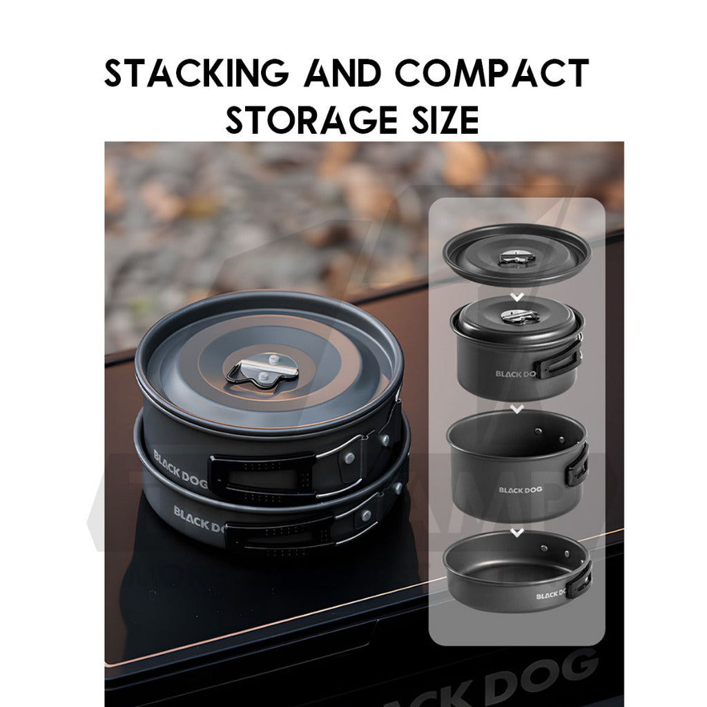Blackdog Aluminium Pot Set Cookware Cooking Set Kettle Pan Pot Camping Outdoor Picnic CBD2550CF012