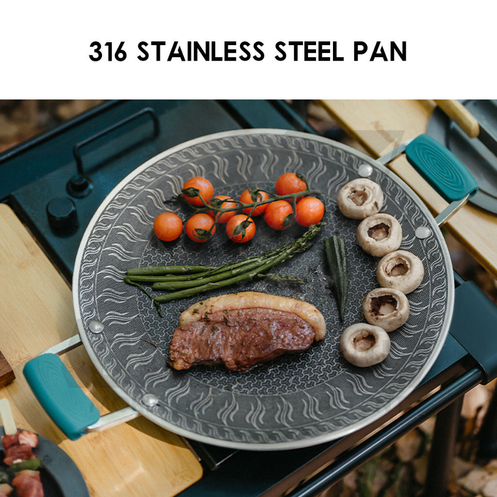 Naturehike Stainless Steel Pan Honeycomb Frying Grill BBQ Pan Non Stick Outdoor Camping Cookware Kuali CNK2550CF011