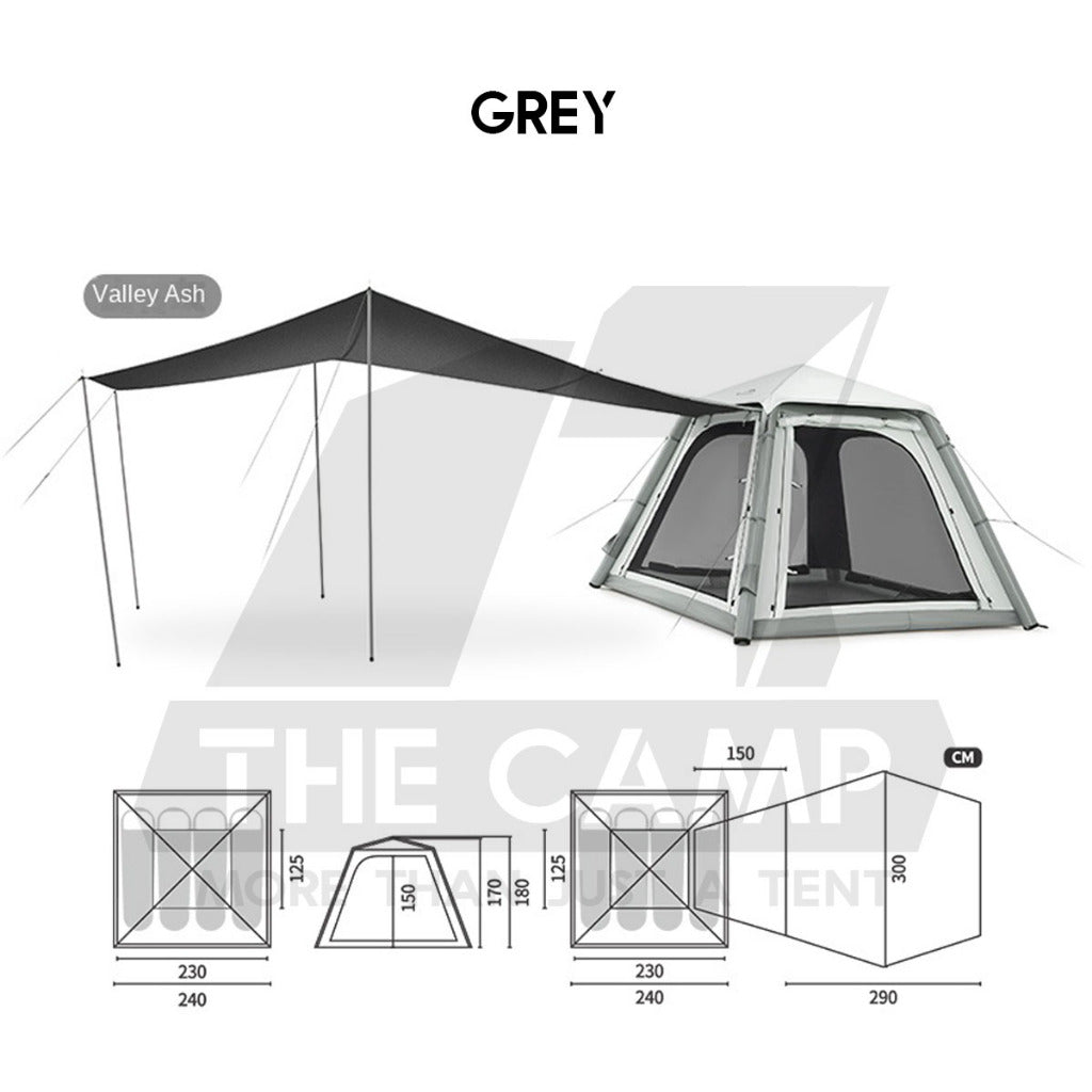 Naturehike Ango Air Pro Air Tent Built in Air Pump With Extended Flysheet 4 pax Outdoor Camping Khemah CNK2550WS017