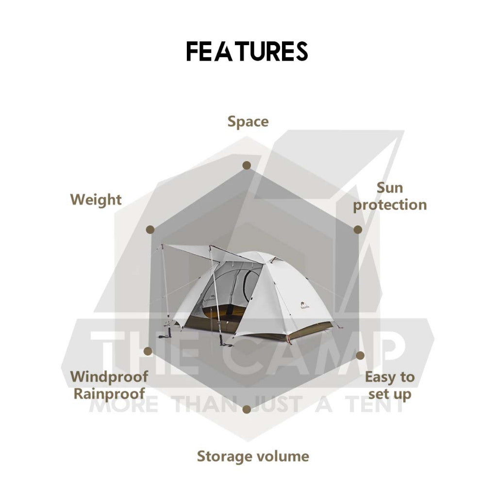 Naturehike YunChuan Ultralight Tent 2pax / 3pax Hiking Waterproof UPF50+ Outdoor Camping Khemah 2 Layers CNK2300ZP024