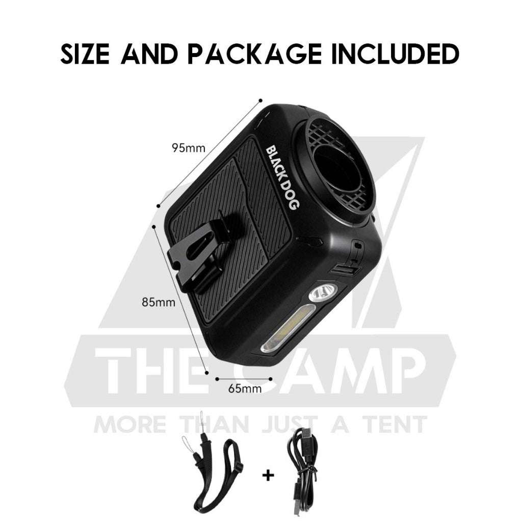 Blackdog Body Hanging Fan Portable Outdoor Camping Handheld Kipas with LED Light Hanging Waist CBD2550ZM037