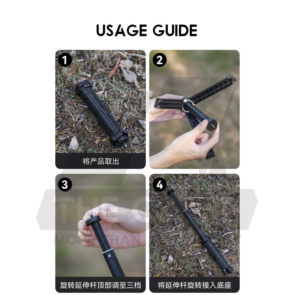 Blackdog Tripod Adjustable Height 3 Level Outdoor Camping Light Rod Retractable Light Lamp Stand CBD2550PJ061