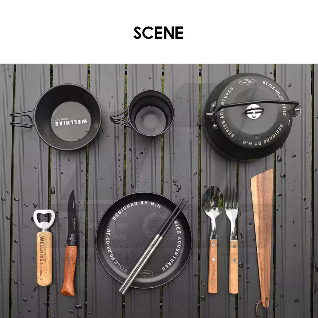 Wellhike SWS Stainless Steel Plate 304 Outdoor Camping Tableware Cookware Cup Sierra Fork Spoon Kettle