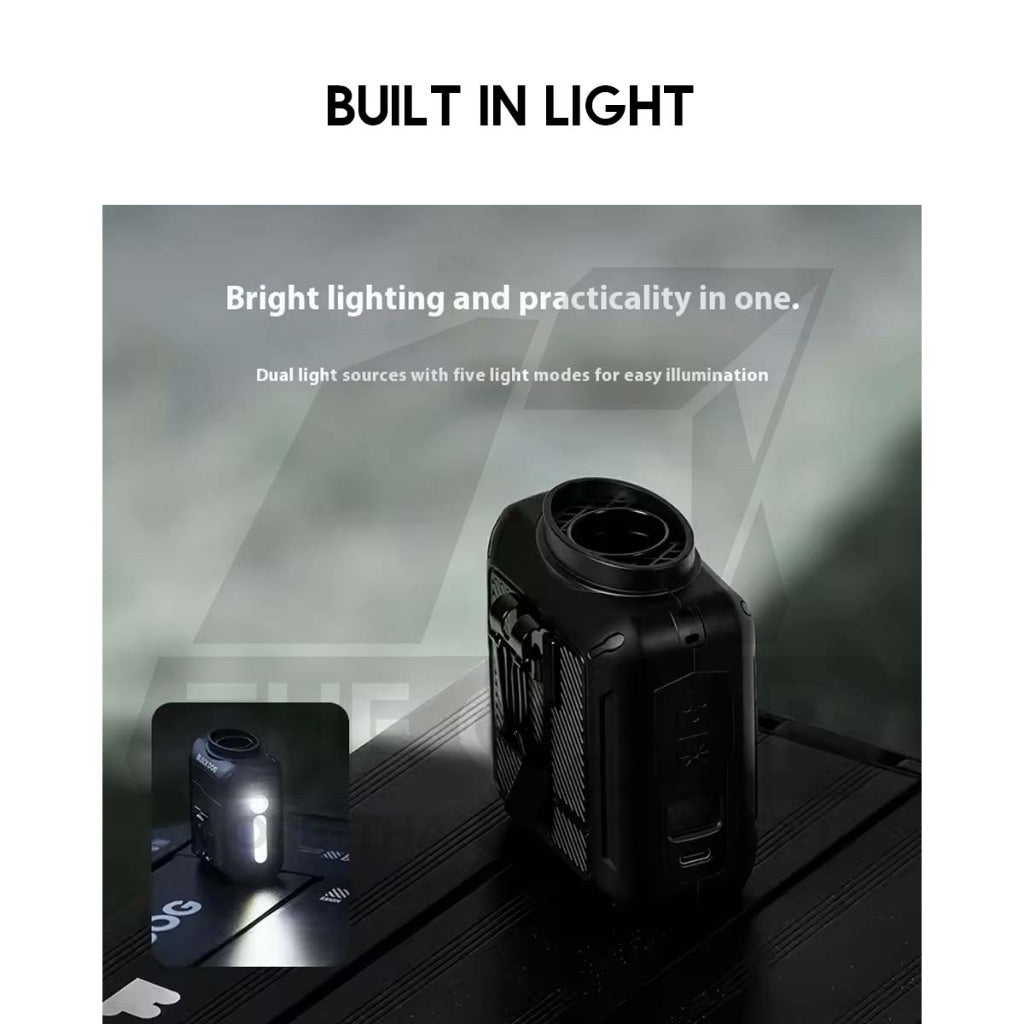 Blackdog Body Hanging Fan Portable Outdoor Camping Handheld Kipas with LED Light Hanging Waist CBD2550ZM037