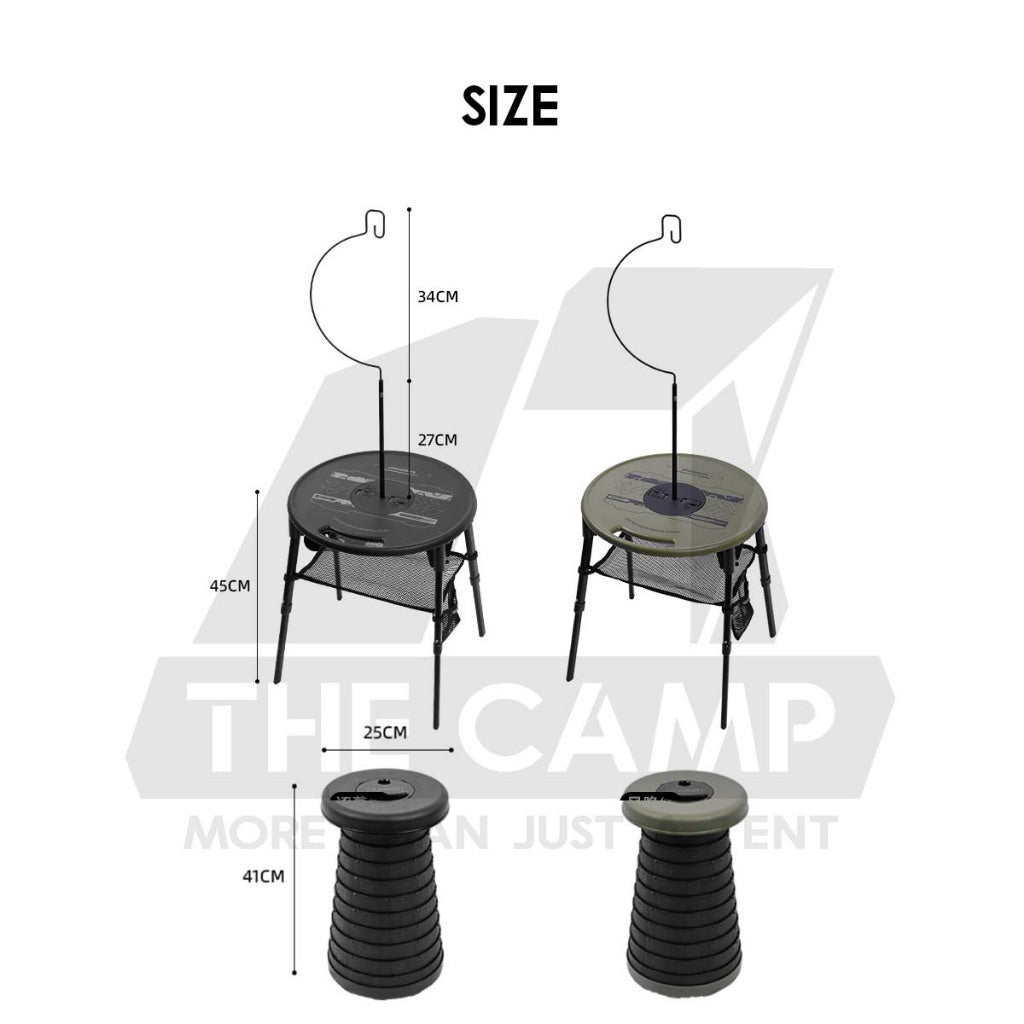 Shinetrip Round Table Portable Stool Chair Mini Tactical Outdoor Camping Adjustable Height Coffee Table Meja A553