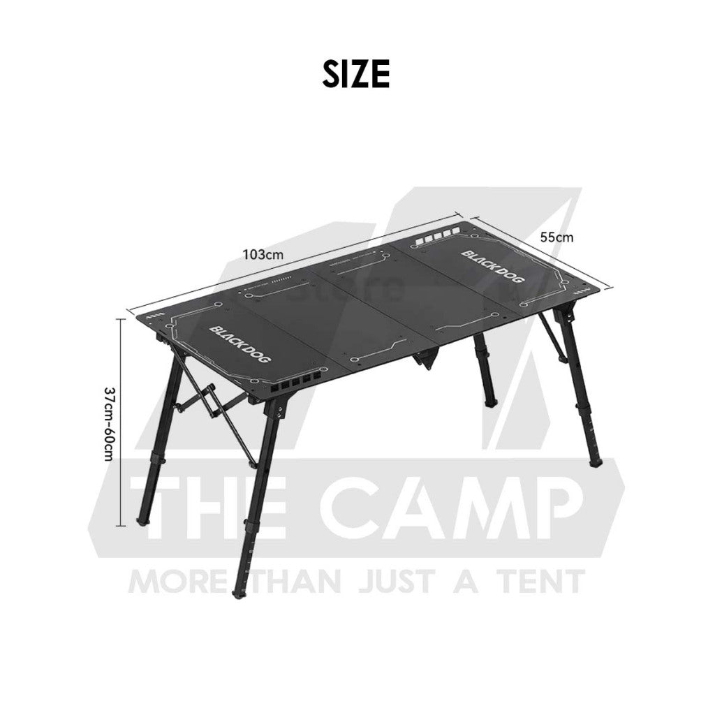 Blackdog Fold X Aluminium Table Portable Adjustable Height 4 piece Quick Folding Outdoor Camping CBD2550JJ029