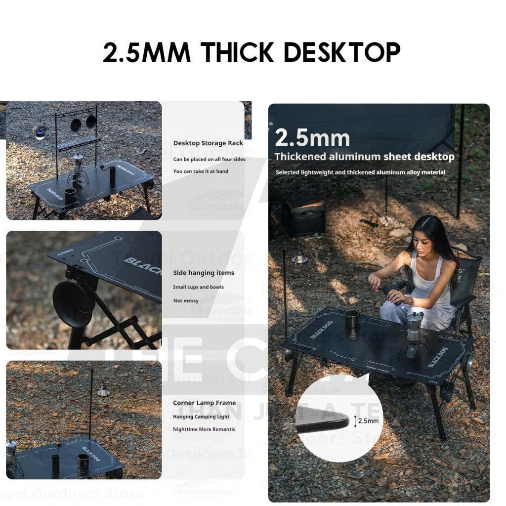 Blackdog Fold X Aluminium Table Portable Adjustable Height 4 piece Quick Folding Outdoor Camping CBD2550JJ029