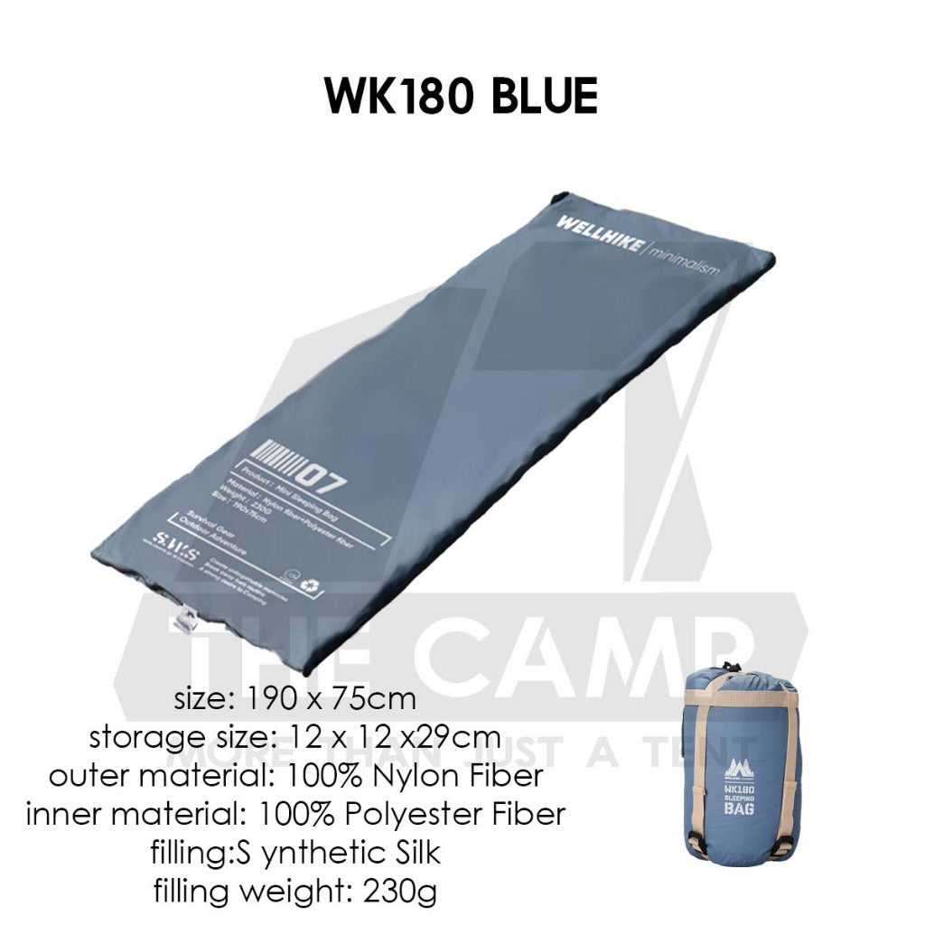 Wellhike SWS Envelope Sleeping Bag Lightweight Splashproof Washable Outdoor Camping Bed Comforter Blanket Black Pink