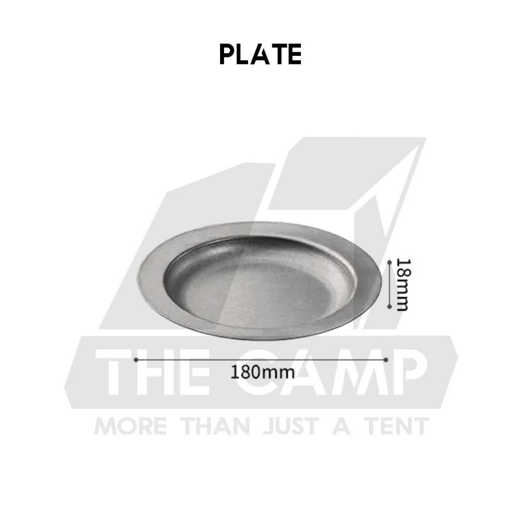 Naturehike Vintage Cup & Plate Retro Design Tableware Outdoor Camping Stainless Steel Mug Cawan Piring NH21SJ001