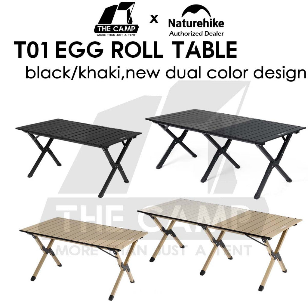 Naturehike T01 Egg Roll Table Mix Color Outdoor Camping BBQ Party Black Khaki Portable Foldable Meja CNK2550JJ018