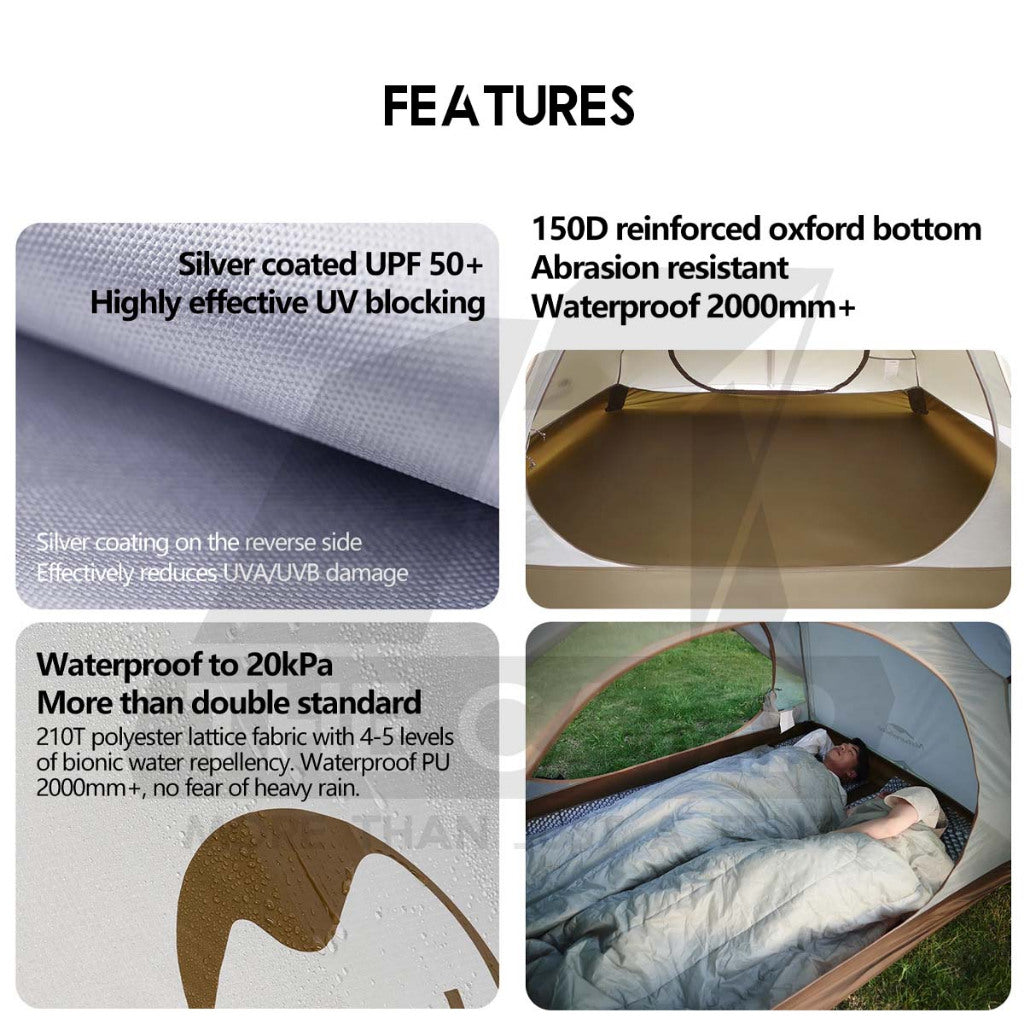 Naturehike YunChuan Ultralight Tent 2pax / 3pax Hiking Waterproof UPF50+ Outdoor Camping Khemah 2 Layers CNK2300ZP024