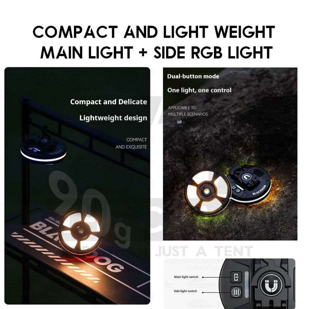 Blackdog Star Ring Light Outdoor Camping Atmosphere UFO LED Lamp Magnetic Hanging Tripod Hook CBD2550ZM040