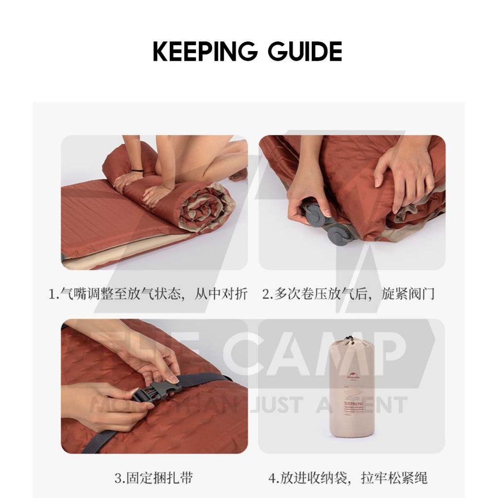 Naturehike 3D Sponge Bed Mattress Auto Inflate 6cm Self Inflatable Single Double Outdoor Camping Foldable NH21FCD11