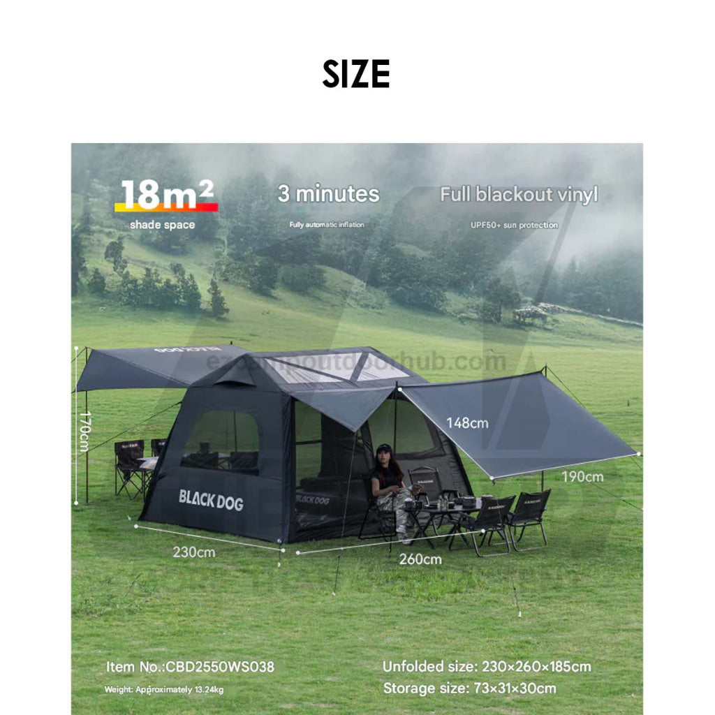Blackdog Misty Island 6.0 6 Air Tent PU3000mm Inflatable with Electric Pump Outdoor Camping Khemah Angin CBD2550WS038