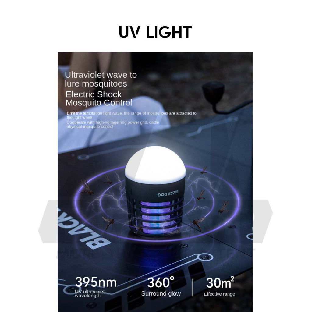 Blackdog Mosquito UV Killing Lamp Camping Tent Light Lantern Portable Multifunctional Electric Shock Hiking CBD2550ZM032