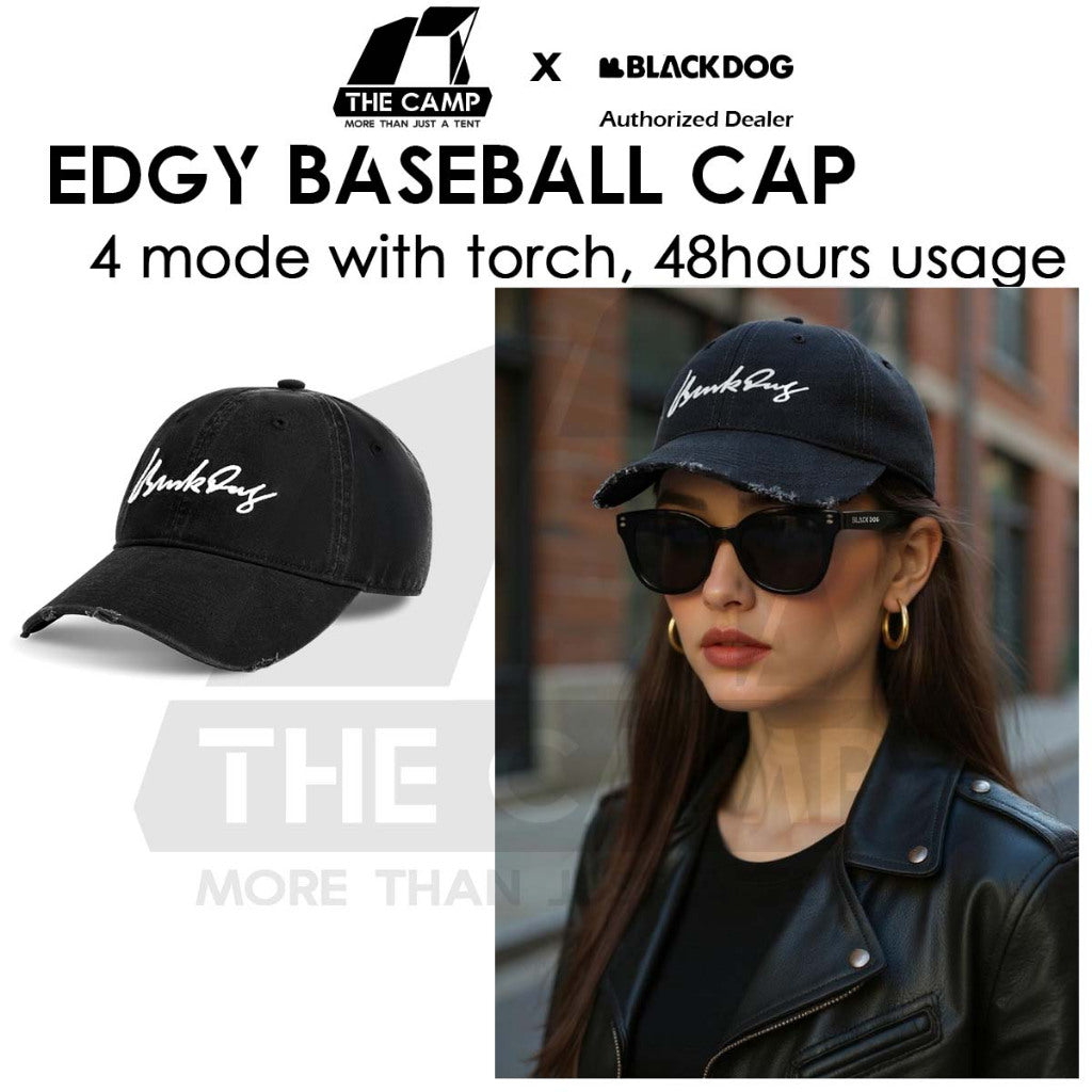Blackdog EDGY Baseball Cap Camping Outdoors Hiking Outing Leisure Black Topi CBD2550FS011