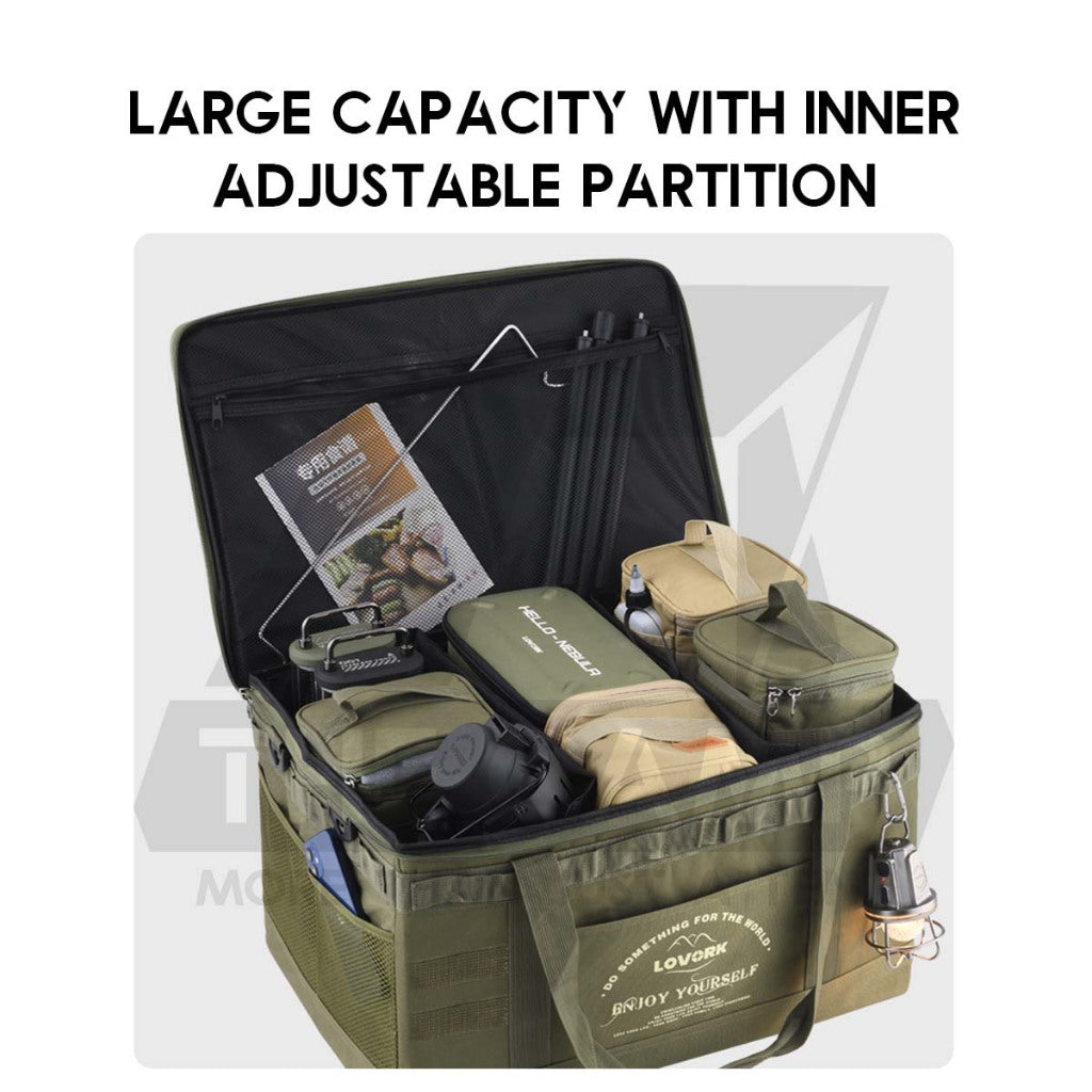 Lovork 57L Large Storage Bag Optional Bag Table Top Outdoor Camping Equipment Beg Besar Utensil Cookware Pot Stove
