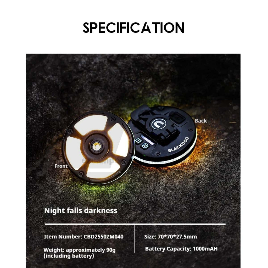 Blackdog Star Ring Light Outdoor Camping Atmosphere UFO LED Lamp Magnetic Hanging Tripod Hook CBD2550ZM040