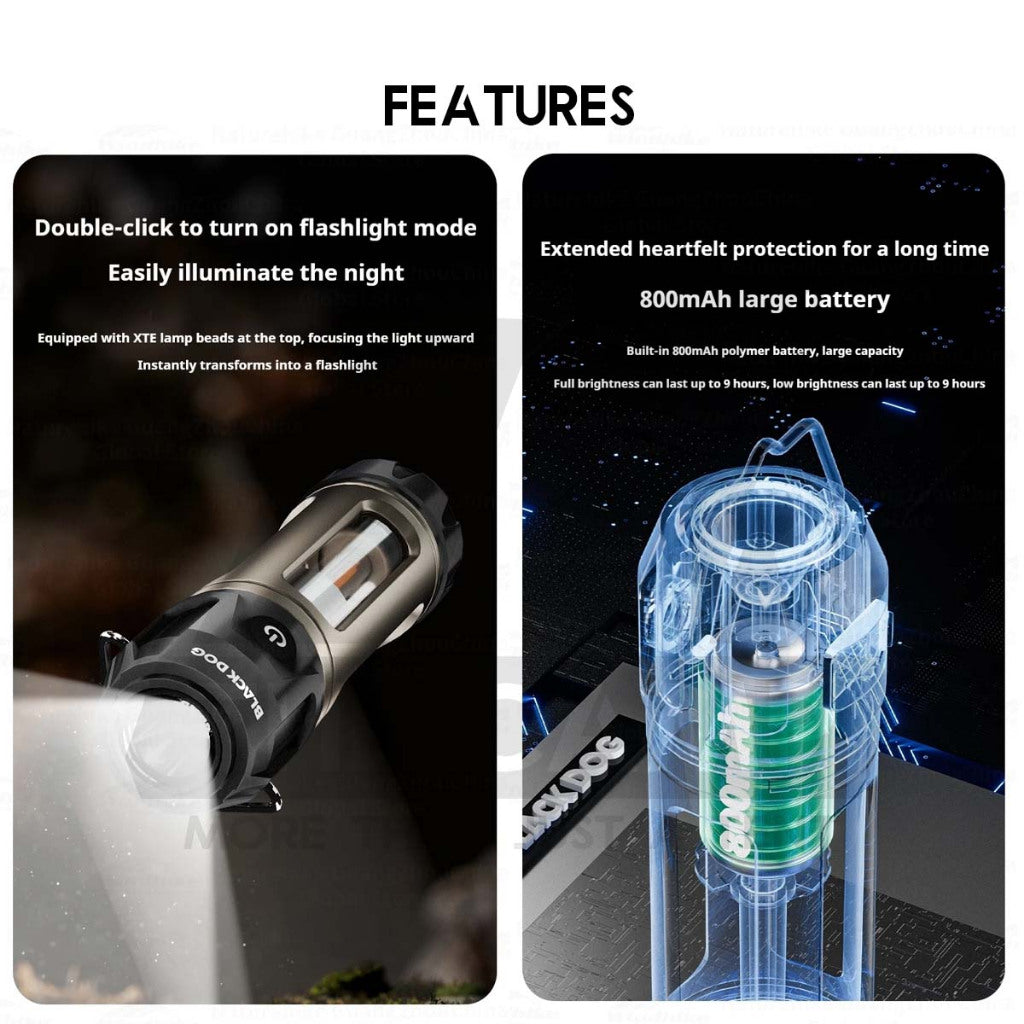 Blackdog ZM035 Camping Light with Torch Flashlight Atmosphere Magnetic Tactical Lamp Hanging Tripod Lampu CBD2550ZM035