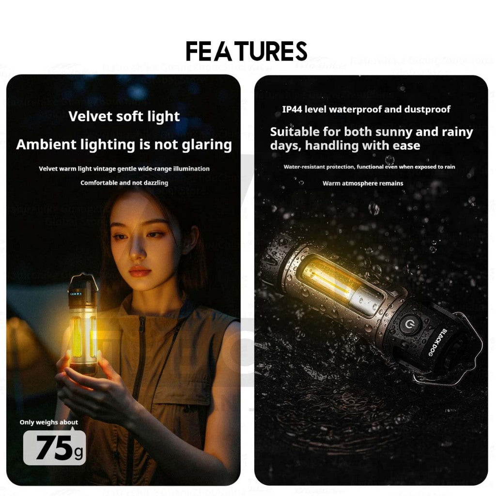 Blackdog ZM035 Camping Light with Torch Flashlight Atmosphere Magnetic Tactical Lamp Hanging Tripod Lampu CBD2550ZM035