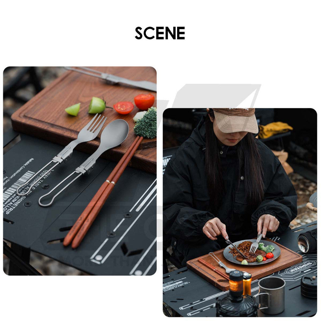 Shinetrip Titanium Cutlery Set Complete with Premium Storage Bag Fork Spoon Knife Chopstick A589