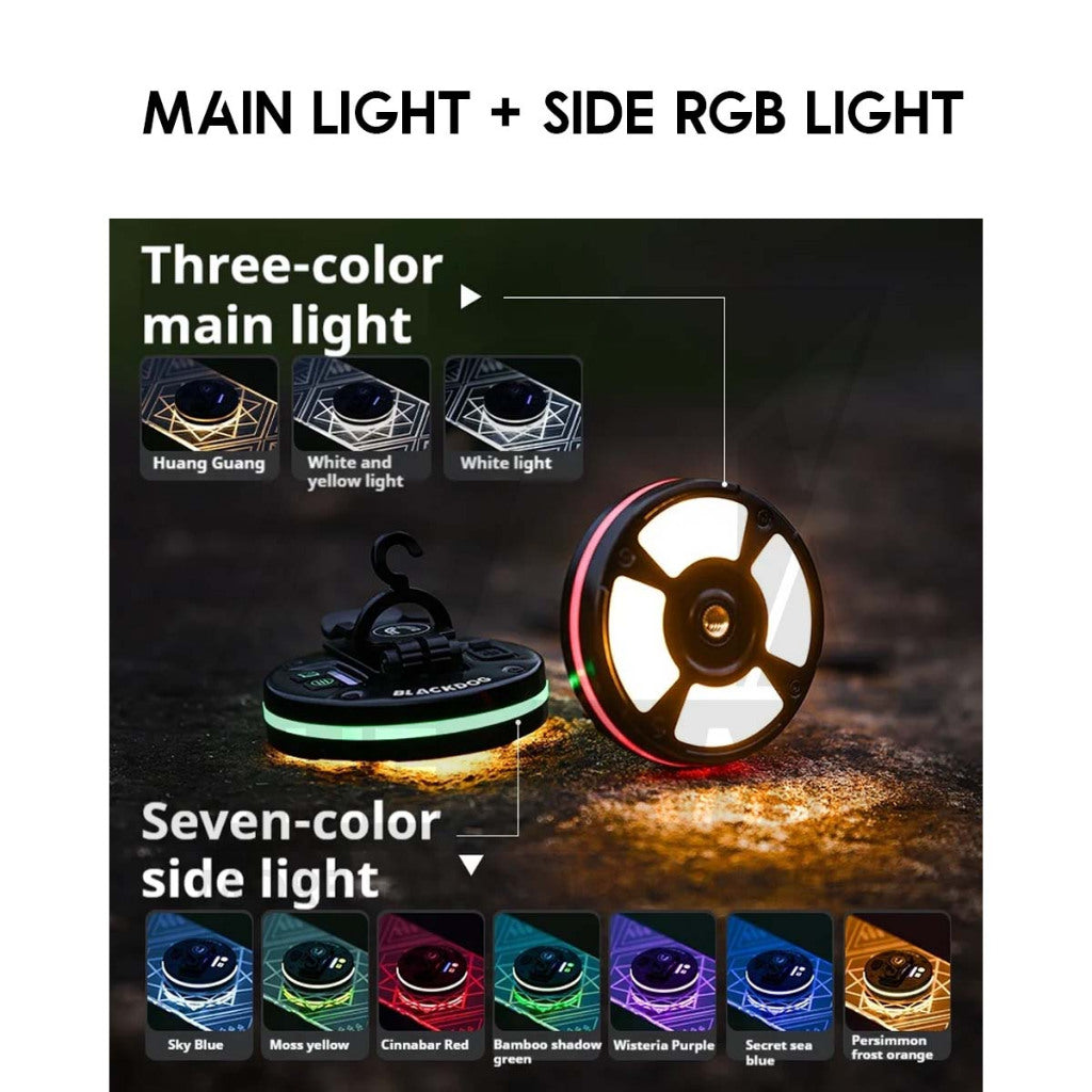 Blackdog Star Ring Light Outdoor Camping Atmosphere UFO LED Lamp Magnetic Hanging Tripod Hook CBD2550ZM040
