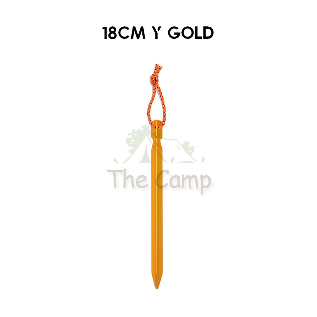 Aluminium Alloy Tent Peg 18cm 23cm with Rope Sand Hexagon Ultralight Stake Camping Sand Flysheet Nail Tarp Awning Beach
