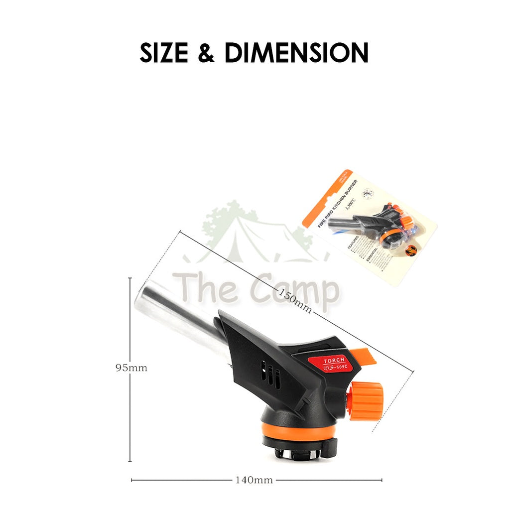 Reversible Gas Torch Camping Butane Reverse Burner Welding Fire Maker Flame Gun Cooking Lighter Tent Flysheet Pole Nail