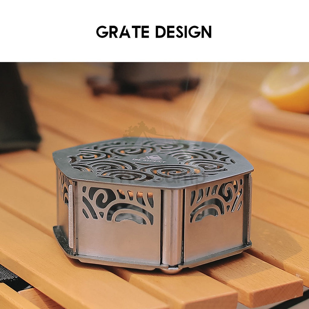 Outdoor Camping Stainless Steel Mosquito Coil Rack Holder with Magnetic Box Solid Wood Repellent Incense Tent Flysheet