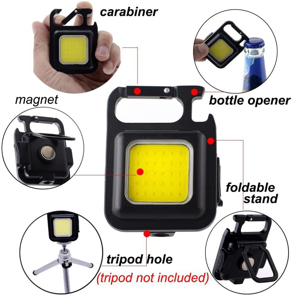 Camping Mini LED Light with Tripod Ultra Bright Keychain Bottle Opener Latern Emergency Portable Tent Pole Flysheet Peg