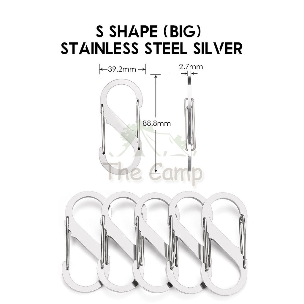 Carabiner D Shape S Shape Aluminium Stainless Steel Buckle Clip Key Chain Outdoor Camping Paracord Spring Keyring Hook