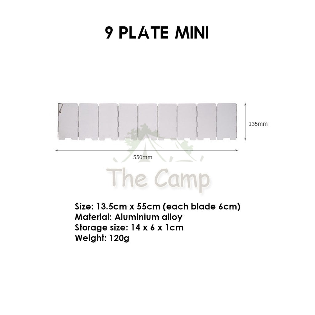 Camping Outdoor 9 10 12 14 16 Plates Windshield Foldable Stove Windscreen Sheild Portable Camping Burner Wind Blocker