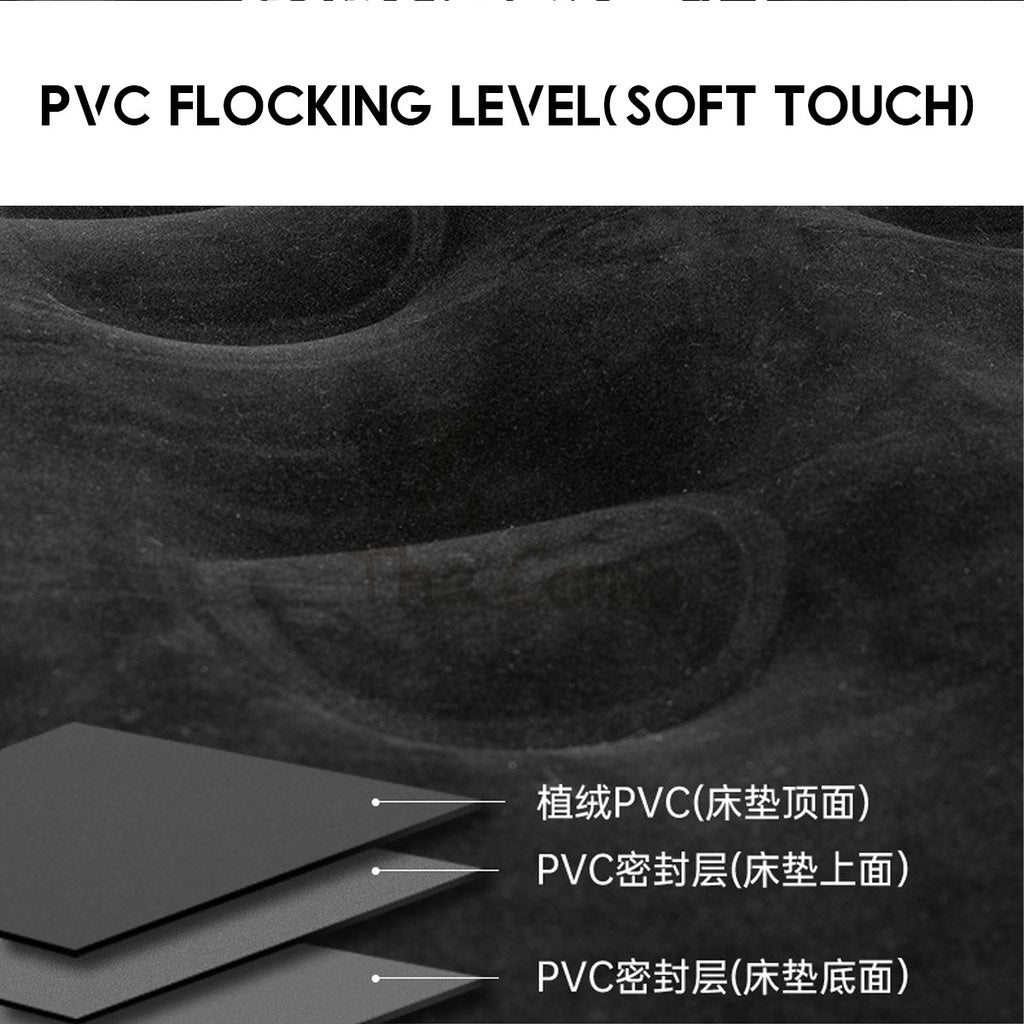 Blackdog Inflatable Air Bed 25cm Built in Pump Double Black Mattress Inflatable Tent Bag Pole Nail Peg Tarp CBD2450WS027