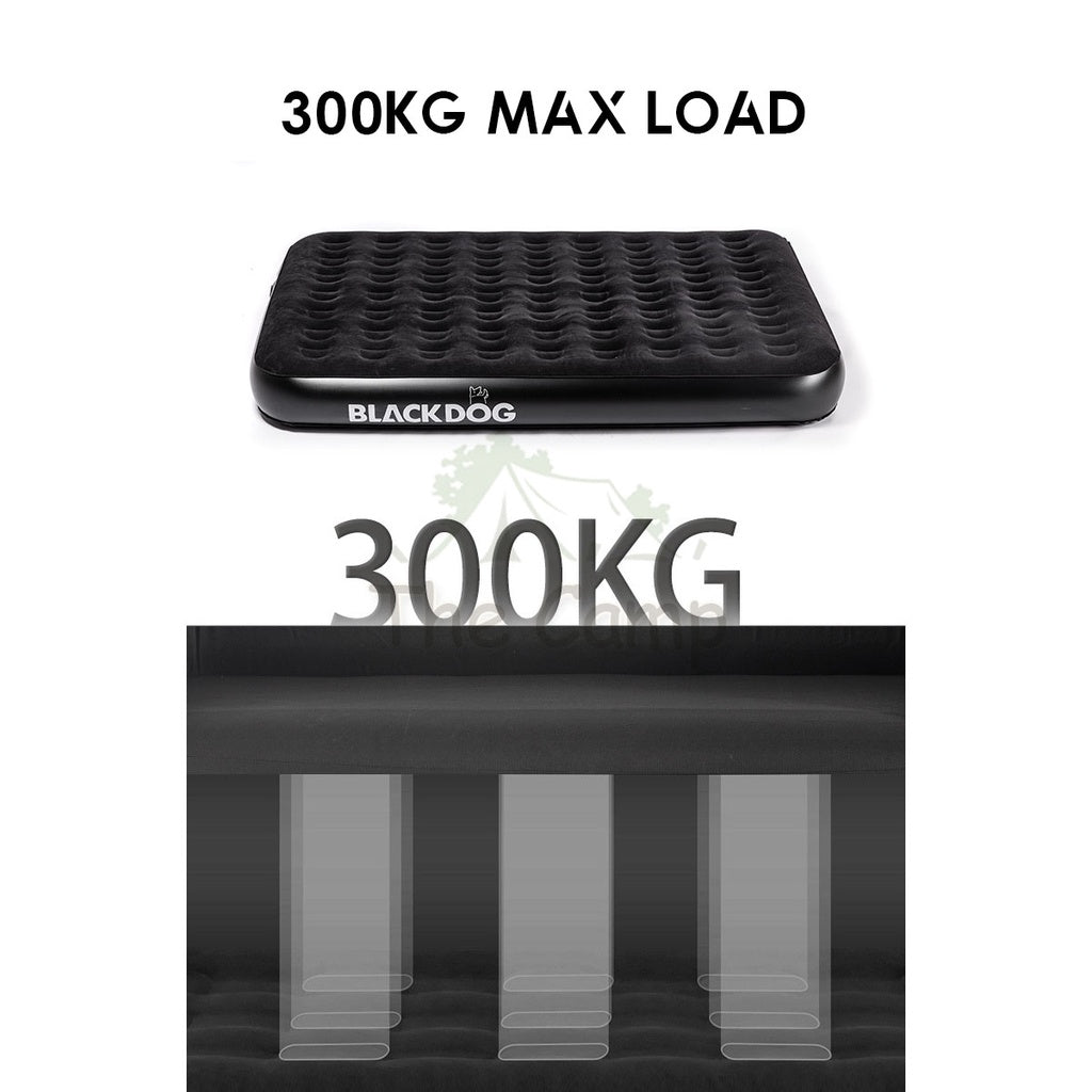 Blackdog Inflatable Air Bed 25cm Built in Pump Double Black Mattress Inflatable Tent Bag Pole Nail Peg Tarp CBD2450WS027