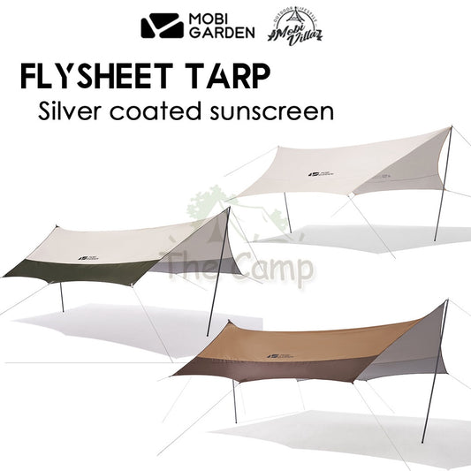 Mobi Garden Camping Flysheet Tarp Silver Coated UV Block Sunscreen Tent Canopy Outdoor Gear Equipment Family Naturehike