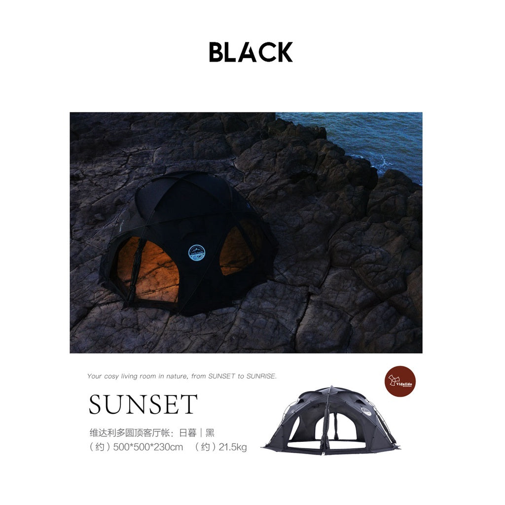 Vidalido Dome Tent Sunrise Sunset Junye Castle Spherical Free Groundsheet Black White Flysheet Cabin Tarp Light Chair