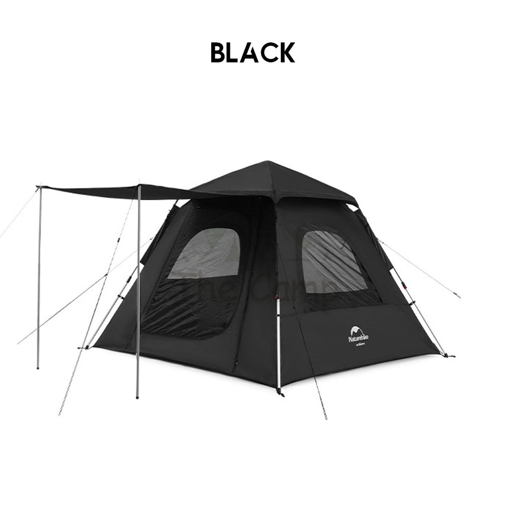 Naturehike Ango 3 Automatic Camping Tent UPF50 Black Large Capacity Outdoor Chair Flysheet Table Tarp Peg Nail Pole