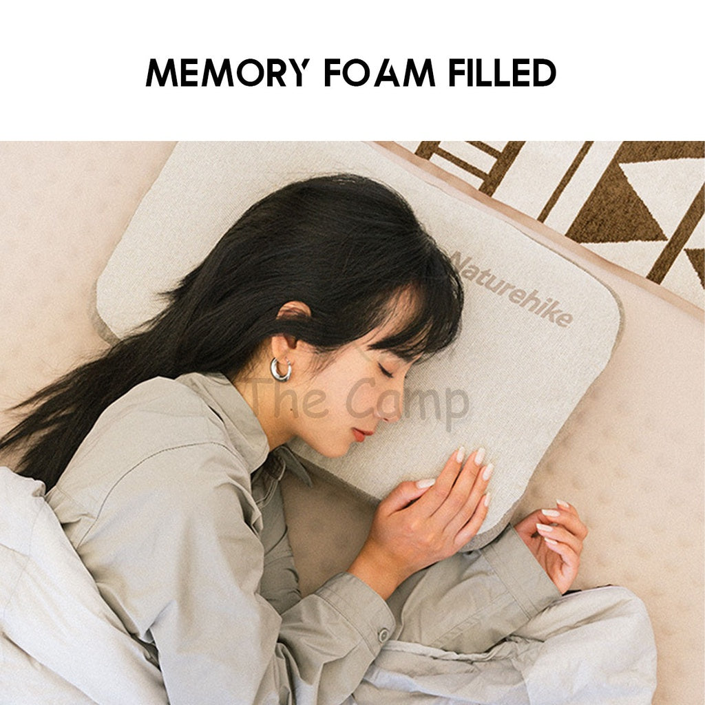 Naturehike Memory Foam Inflatable Sponge Pillow 3D Case Cover Camping Soundless Auto Inflate Travel Air Bed NH22ZT002