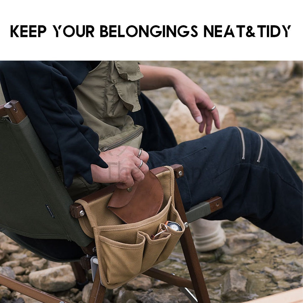 Shinetrip Kermit Chair Side Pocket Bag Camping Armrest Storage Hanging Bag Black Khaki Moon Chair Outdoor