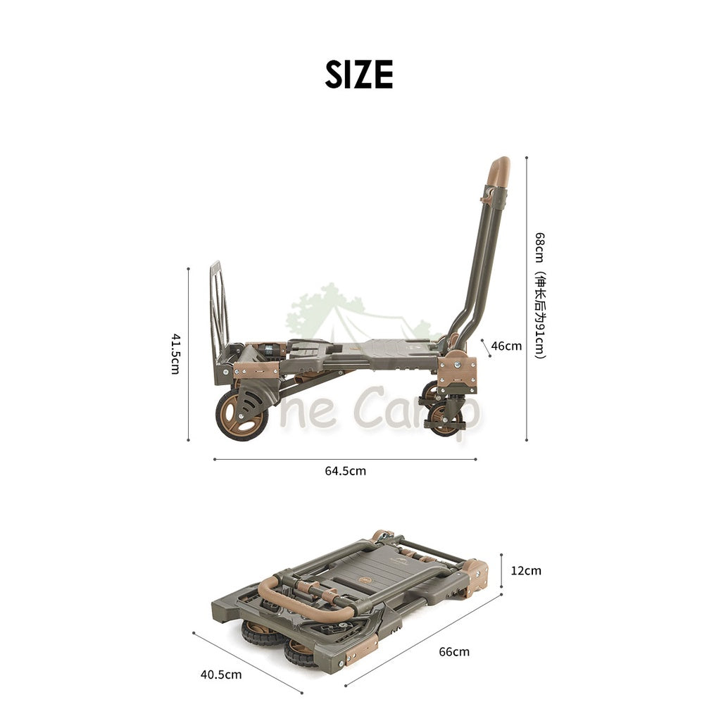 Naturehike Camping Trolley 2 in 1 Portable Wagon TC08 Fast Easy Travel Luggage Shopping Cart Outdoor CNH22JU024