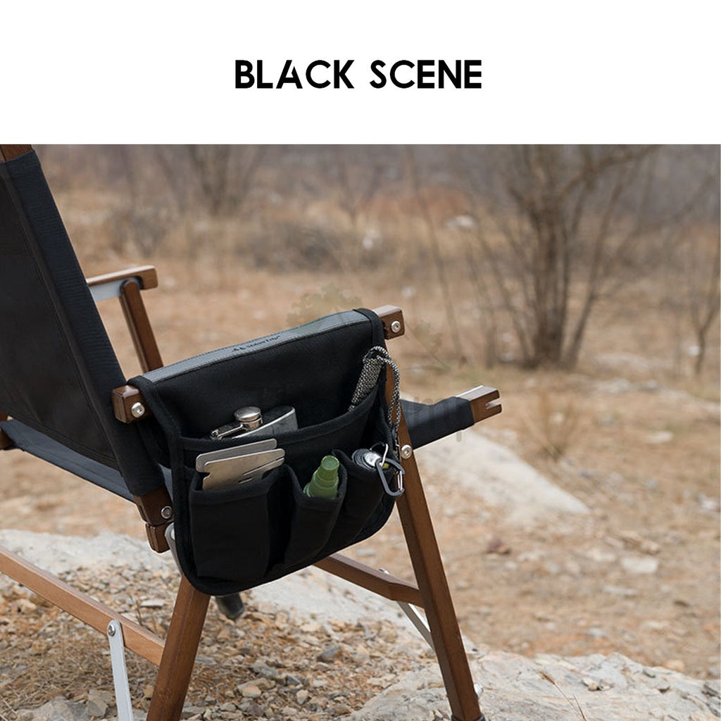 Shinetrip Kermit Chair Side Pocket Bag Camping Armrest Storage Hanging Bag Black Khaki Moon Chair Outdoor