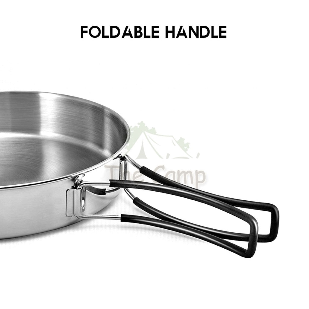 Naturehike 3 in 1 Cookware Set Cooking Set Pot Set Kettle Pan Pot Camping Outdoor Picnic Stainless Steel NH22CJ005