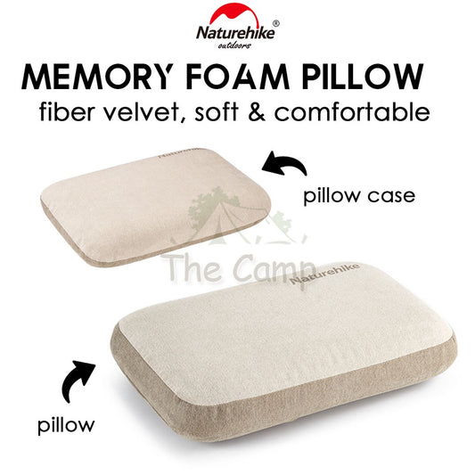 Naturehike Memory Foam Inflatable Sponge Pillow 3D Case Cover Camping Soundless Auto Inflate Travel Air Bed NH22ZT002