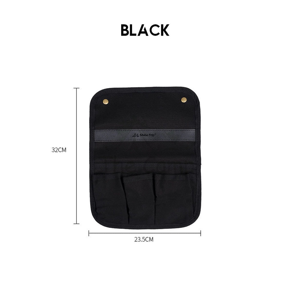 Shinetrip Kermit Chair Side Pocket Bag Camping Armrest Storage Hanging Bag Black Khaki Moon Chair Outdoor