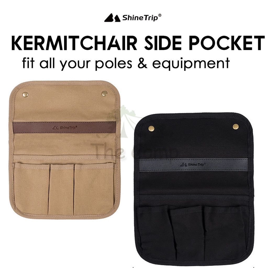 Shinetrip Kermit Chair Side Pocket Bag Camping Armrest Storage Hanging Bag Black Khaki Moon Chair Outdoor
