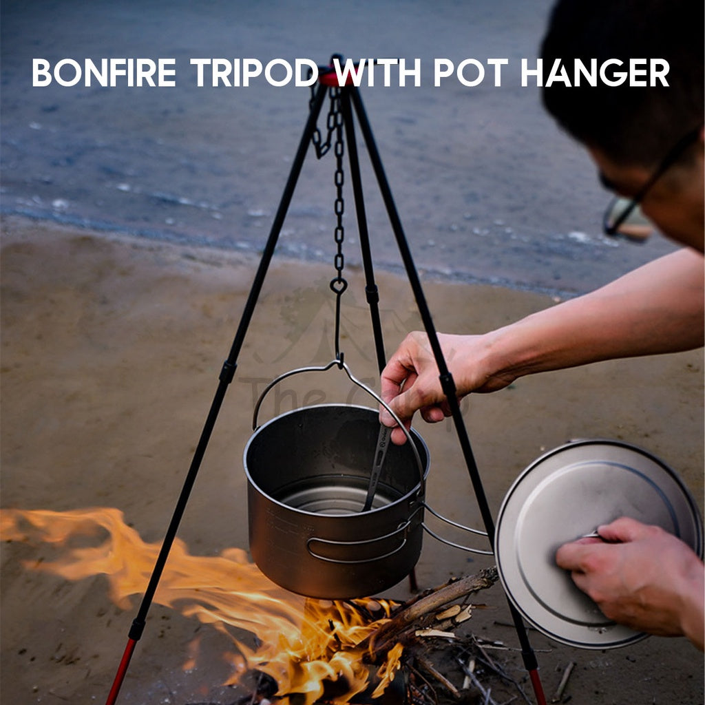 Shinetrip Outdoor Campfire Bonfire Tripod Portable Stand Camping Picnic Pot Hanging Aluminium Triangle Rack