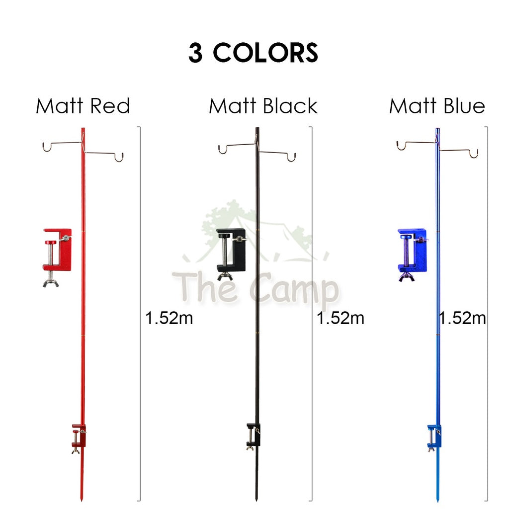 Camping Lamp Pole 1.2m / 1.5m Single / Double Light Hanger Rod Adjustable Lantern Stand Outdoor Spider Tray Top Panel