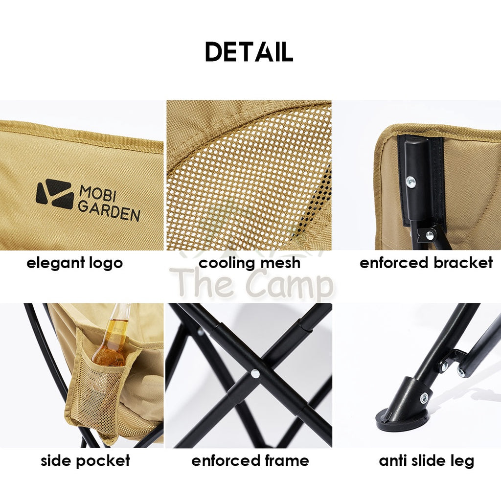 Mobi Garden Folding Chair Outdoor Portable Foldable Camping Moon Chair Aluminium Alloy Lightweight NX22665001 Naturehike